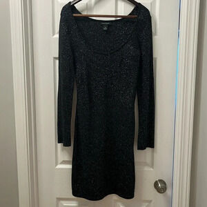 White House black market, midnight, black sparkle, sweater dress